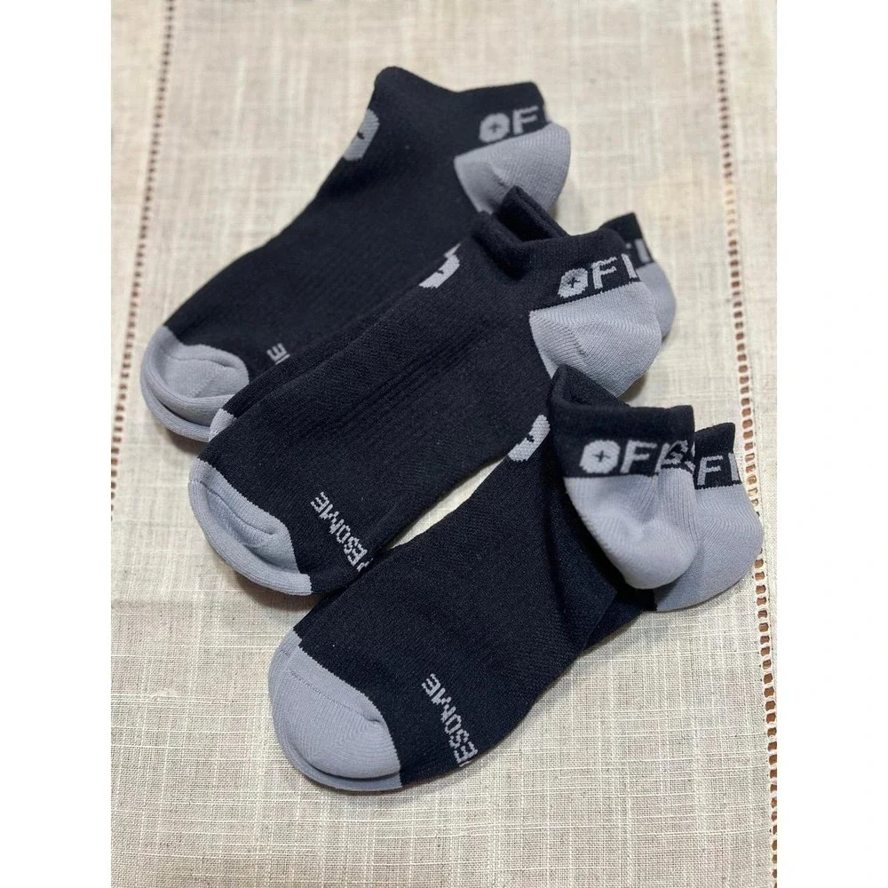 FIGS Ankle Socks Lot of 3 Black/Gray Size Large NWOT